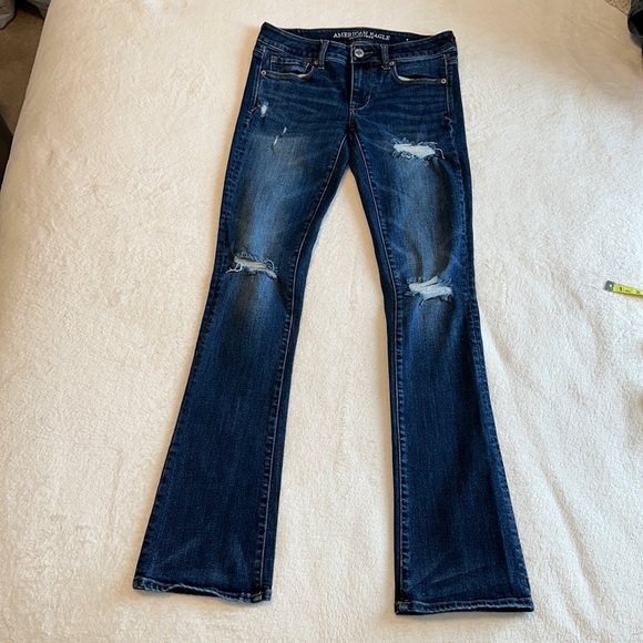 American Eagle Outfitters Denim - American Eagle dark wash skinny kick flared jeans size 4 Long